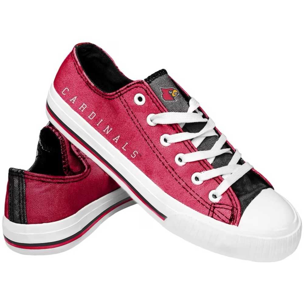 FOCO Louisville Cardinals Tonal Wordmark Canvas Shoe, Men's Size 11